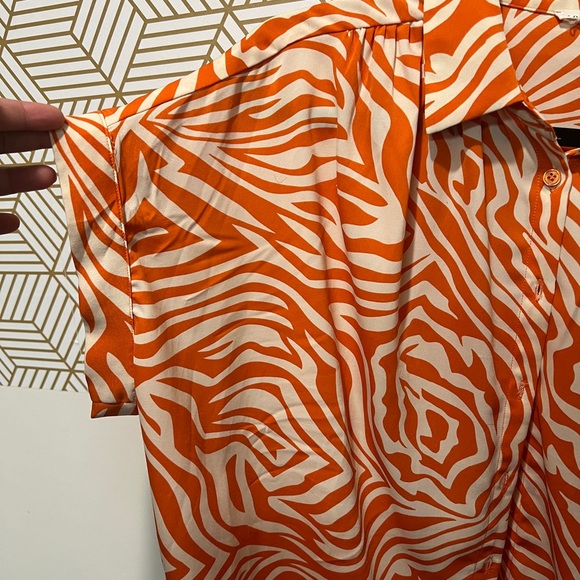 JODIFL Orange Zebra Print Blouse - Picture 2 of 3
